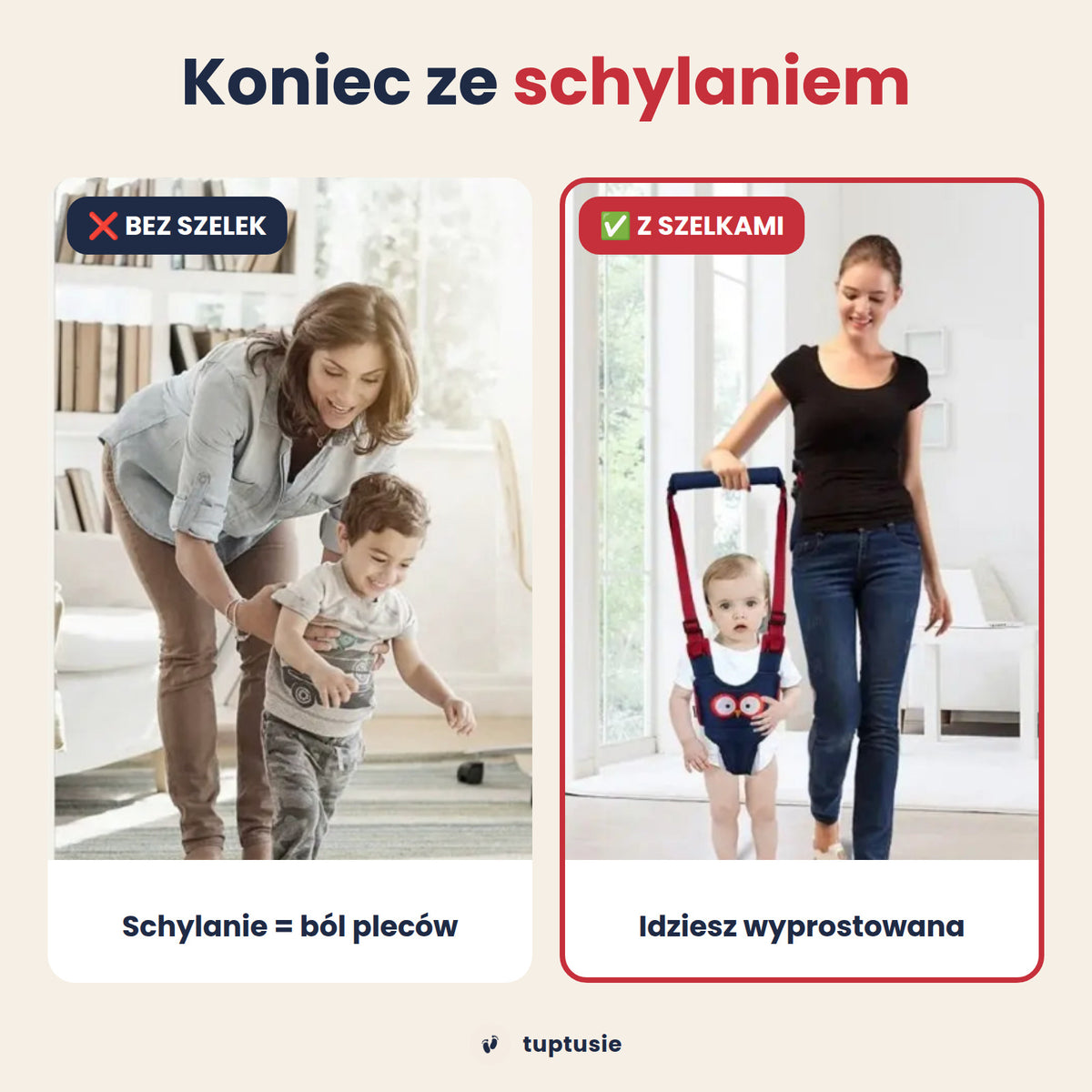 Szelki do nauki chodzenia dla dziecka „Sówka”: chodzik-szelki z uchwytem dla rodzica, regulowane