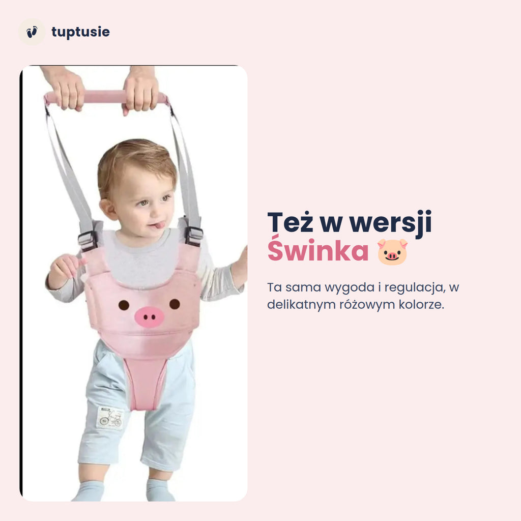 Szelki do nauki chodzenia dla dziecka „Sówka”: chodzik-szelki z uchwytem dla rodzica, regulowane